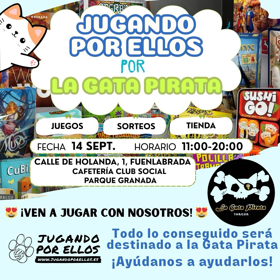 Evento de Juegos de Mesa a favor de Asociación La Gata Pirata